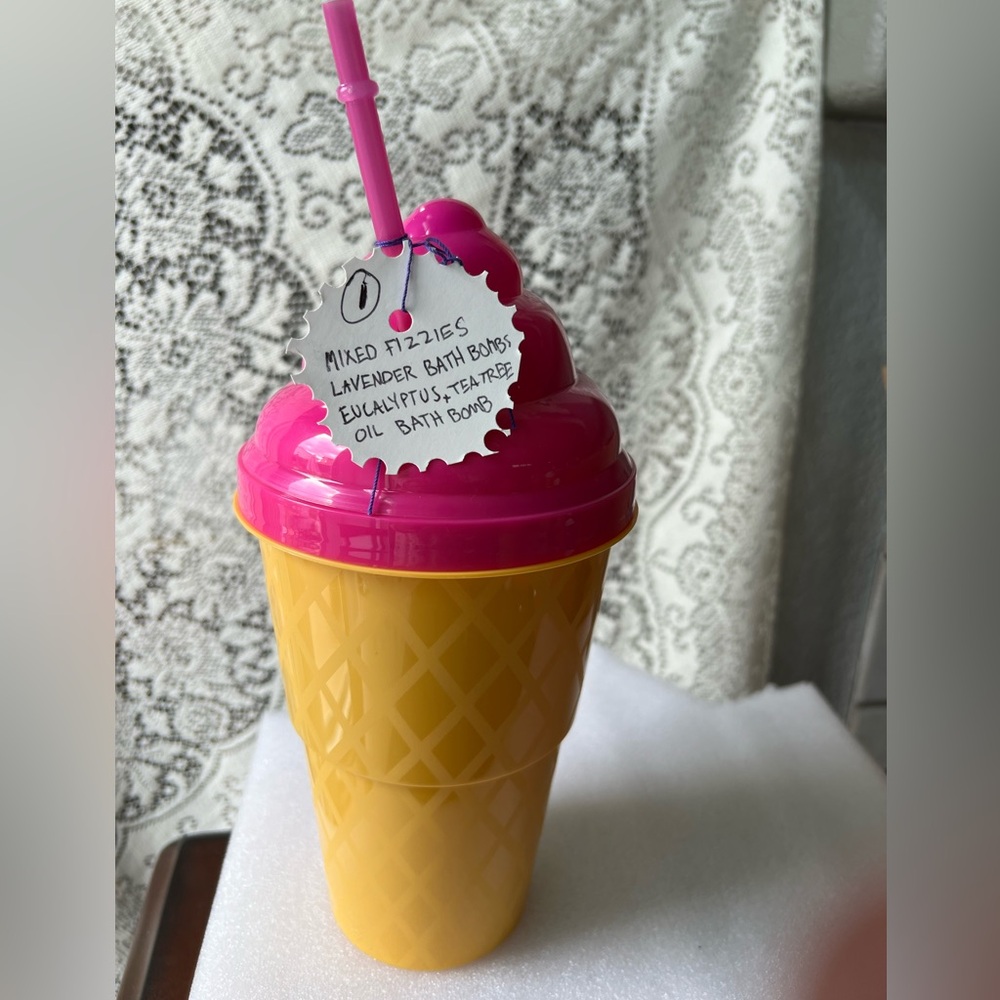 MIXED FIZZIES Cup!  LAVENDER BATH BOMBS EUCALYPTUS, TEATREE OIL SINK/BATH BOMB - Picture 12 of 12